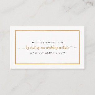 Simple Gold Frame wedding RSVP online card