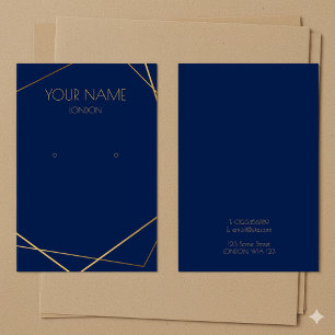 Simple gold geometric earring display card