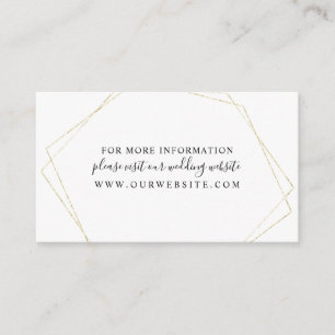 Simple Gold Geometric Frame info Enclosure Card