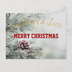 Simple Gold Glitter Script Christmas Card