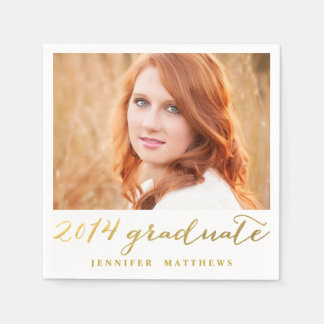 Simple Gold Handwritten | Graduation Paper Napkins