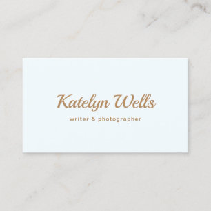 Simple Gold Handwritten Script Typography Business Card