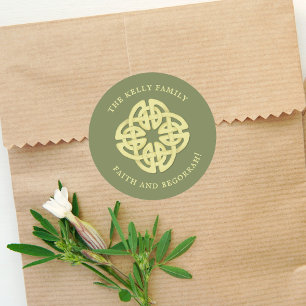 Simple Gold Irish Faith and Begorrah Quote Classic Round Sticker