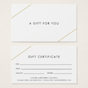 Simple Gold Lines Modern Business Gift Certificate