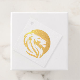 Simple Gold Lion Logo Simple Favour Tags