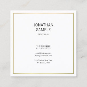 Simple Gold Look Modern Professional Elegant Plain Square Business Card
