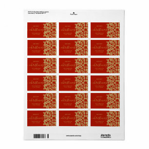 Simple GOLD Merry Xmas Holidays Glitter Red Label