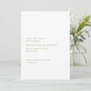 Simple Gold Minimal Elegant Modern Wedding Save The Date