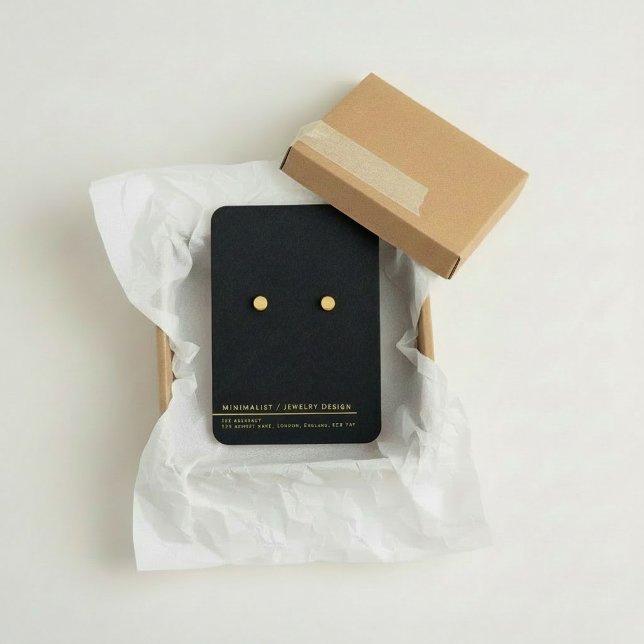 Simple gold minimalist earring display card (Simple gold minimalist earring display card.)