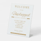 Simple Gold Minimalist Unplugged Wedding Sign