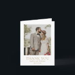Simple Gold Modern Photo Wedding Thank You Card<br><div class="desc">Modern wedding thank you card featuring a simple yet elegant design.</div>