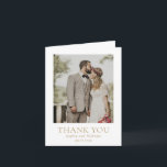 Simple Gold Modern Photo Wedding Thank You Card<br><div class="desc">Modern wedding thank you card featuring a simple yet elegant design.</div>