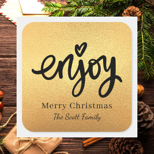 Simple Gold Modern Typography Christmas Baking  Square Sticker