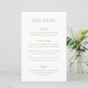 Simple Gold Modern Wedding Menu