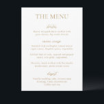 Simple Gold Modern Wedding Menu<br><div class="desc">Modern wedding menu featuring a simple yet elegant design.</div>