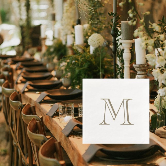 Simple Gold Monogram Paper Napkin (Creator Uploaded)