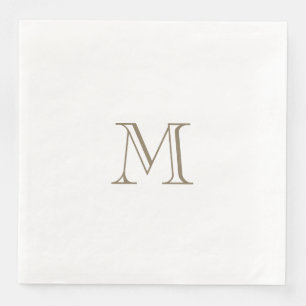 Simple Gold Monogram Paper Napkin