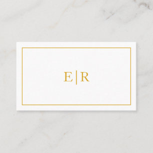 Simple Gold Monogram Professional Elegant Business Card