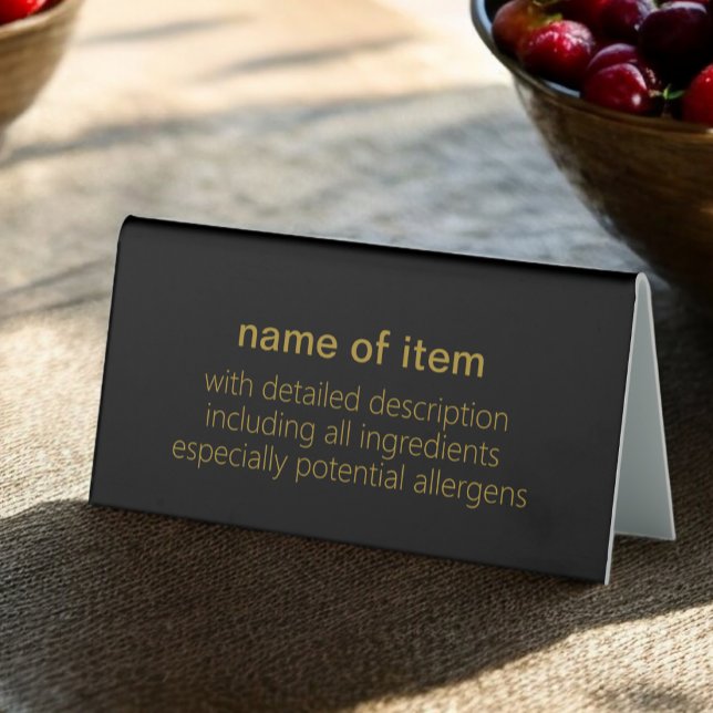 Simple Gold on Black Buffet Item Description Menu (Creator Uploaded)