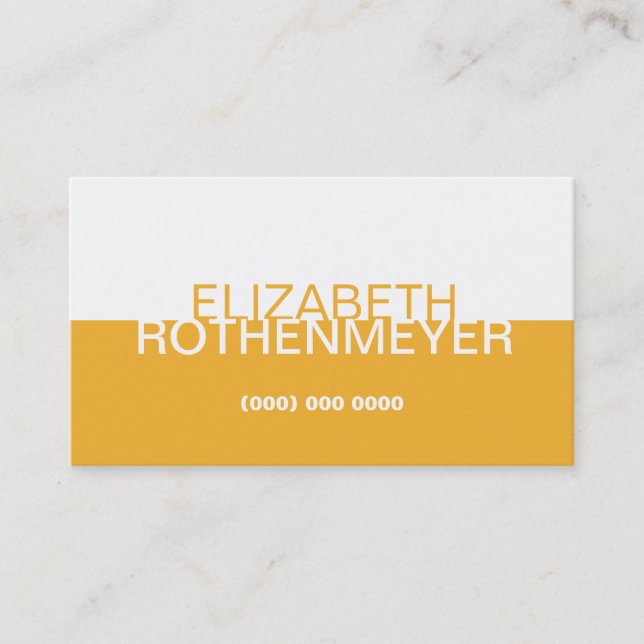 Simple Gold Panel Business Card (Front)