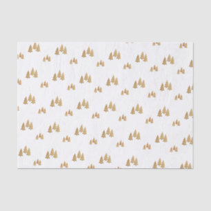 Simple Gold Pine Tree Pattern Christmas Tissue Paper