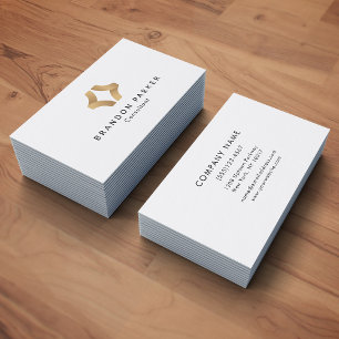 Simple Gold Professional Logo Entrepreneur Business Card