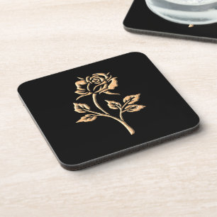 Simple Gold Rose Coaster