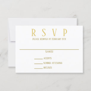 Simple Gold - RSVP Invitation