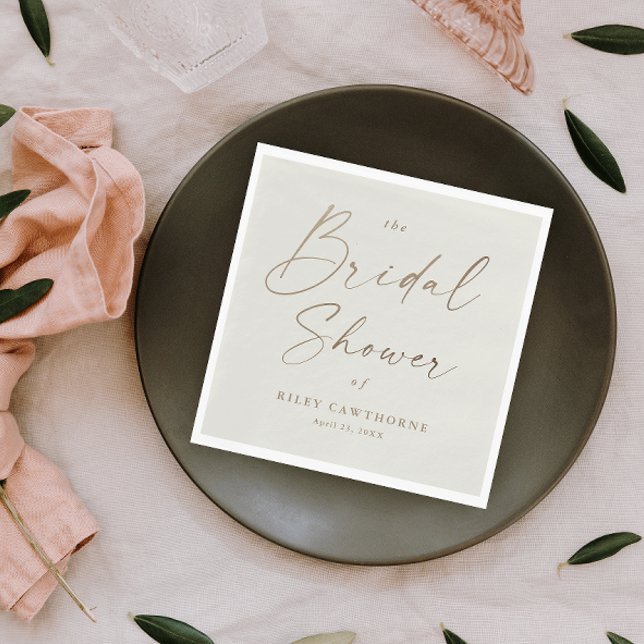 Simple Gold Script Bridal Shower Napkin (Creator Uploaded)