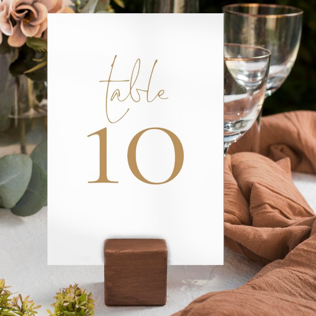 Simple Gold Script Wedding Table Number (Creator Uploaded)