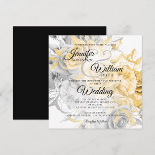 Simple Gold & Silver Elegant Floral Wedding