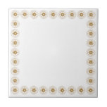Simple Gold Starburst Medallion Frame Tile<br><div class="desc">Modern design features a simple gold starburst medallion frame on a white background. Simple, clean modern seamless design. One design of a coordinating collection. Create your own custom tile by using the fields provided, or use the "message" button to contact the designer for help. To create your own design: 1....</div>