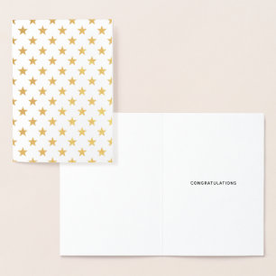 Simple Gold Stars Pattern Congratulations Foil Card