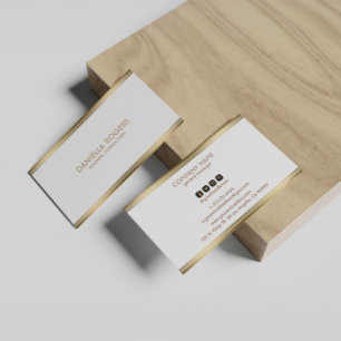 Simple gold stripe accent on white business card