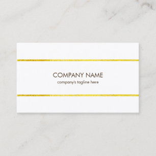 Simple gold stripe on white business card