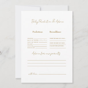 Simple Gold Text Baby Predictions Invitation
