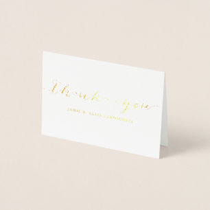 Simple Gold Thank You Notecard Foil Card