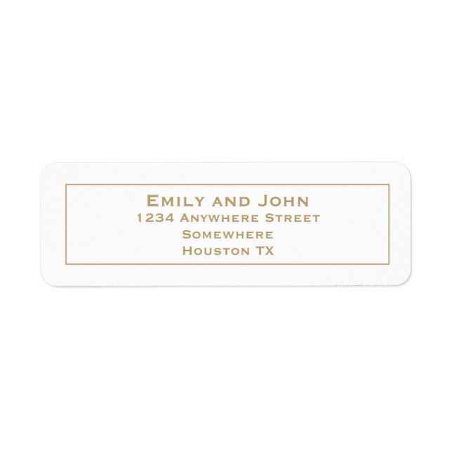 Simple Gold Typography and Frame Return Address (Front)