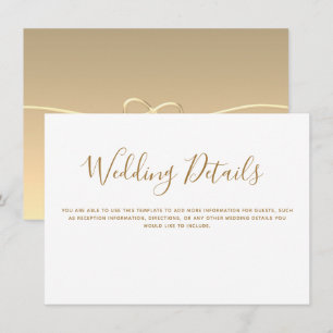 Simple Gold Wedding Details Enclosure Card
