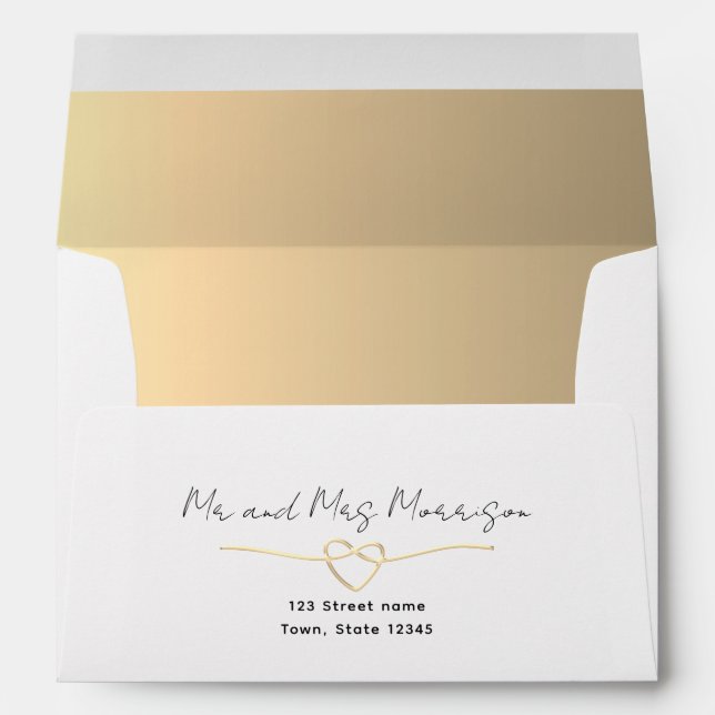 Simple Gold Wedding Envelope (Back (Bottom))