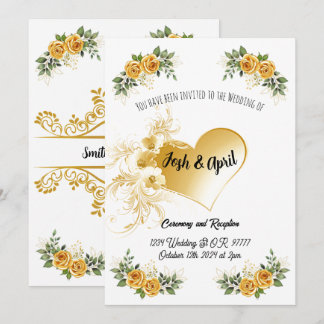 Simple Gold Wedding Invitation