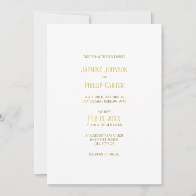 Simple Gold - Wedding Invitation (Front)