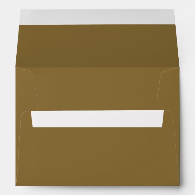 Simple Gold Wedding Invitation Envelope (Back (Bottom))