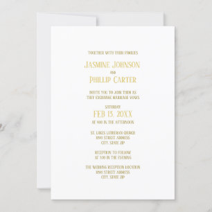 Simple Gold - Wedding/Reception Invitation