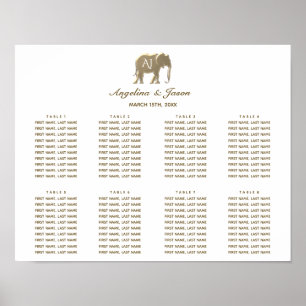 Simple Gold Wedding Seating Chart