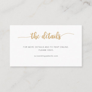 Simple gold wedding website + details + rsvp card