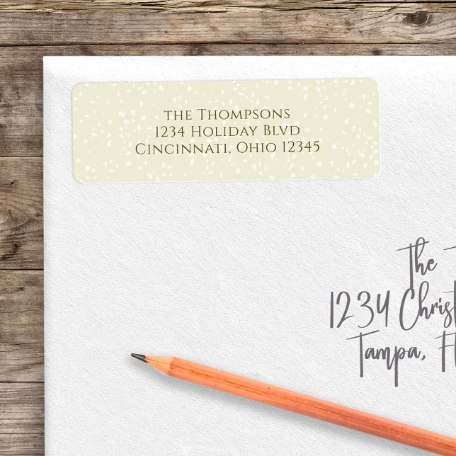 Simple Gold Whimsical Minimalist Return Address (Simple minimalist classic gold white speckles return address label. )