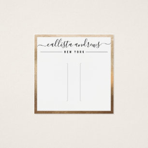 Simple Gold White Cursive Hair Clip Display Card