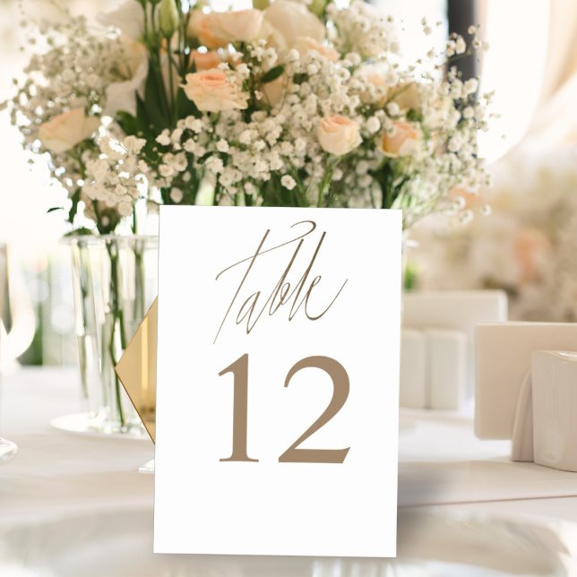 Simple Gold & White Table Number (Creator Uploaded)