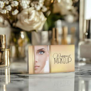 Simple Gold Woman Face Make-up Artist Card